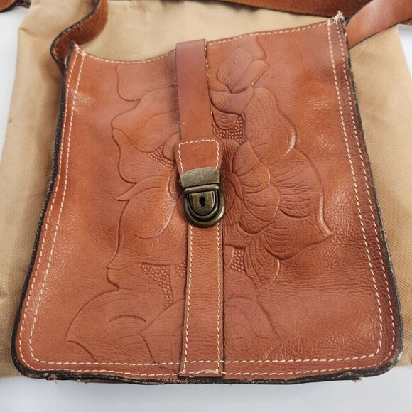 Patricia Nash Tooled Leather Brown Purse Boho Crossbody - Picture 7 of 8